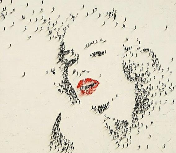 pixel artwork made of REAL PEOPLE by artist Craig Alan